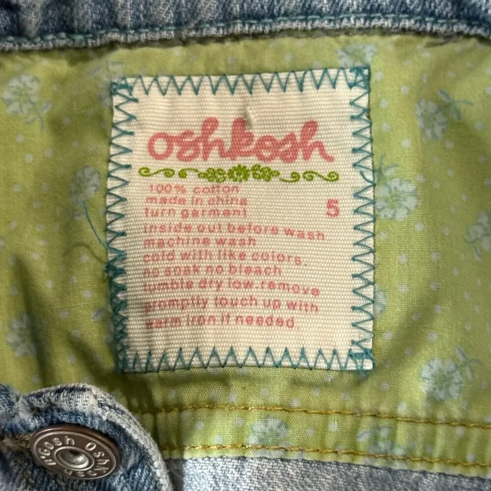 OshKosh B'Gosh Size 5 Short Sleeve Denim Jean Jacket Light Wash Kids